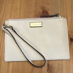 kate spade Ivory Wristlet with Gold Accents
